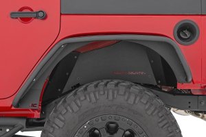 Jeep Wrangler Fender Flare - Rear - Rough Country - 5-inch Tube Style - Satin Black - '07-'17 Jeep Wrangler Fender Flare - Rear - Rough Country - 5-inch Tube Style - Satin Black - '07-'17